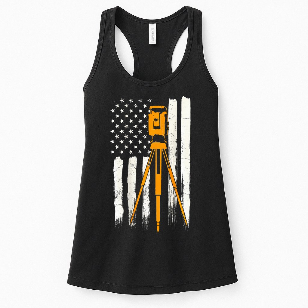 Surveyor Gifts Land Surveying Design On Back Of Clothing Womens Tank Top