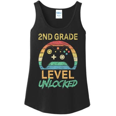 Second Grade Level Unlocked Gamer 1st Day Of School Ladies Essential Tank