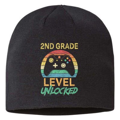 Second Grade Level Unlocked Gamer 1st Day Of School Sustainable Beanie