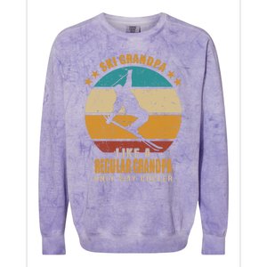 Ski Grandpa Like A Regular Grandpa Only Way Cooler Gift Skiing Gift Colorblast Crewneck Sweatshirt