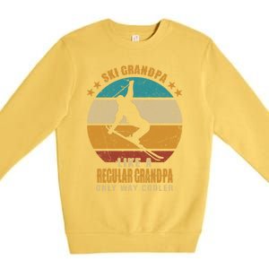 Ski Grandpa Like A Regular Grandpa Only Way Cooler Gift Skiing Gift Premium Crewneck Sweatshirt