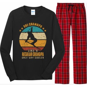 Ski Grandpa Like A Regular Grandpa Only Way Cooler Gift Skiing Gift Long Sleeve Pajama Set