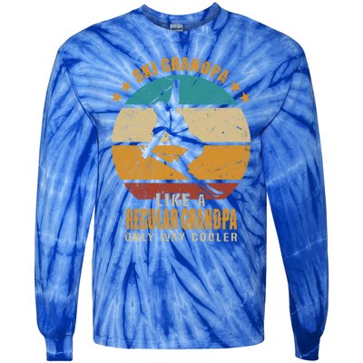 Ski Grandpa Like A Regular Grandpa Only Way Cooler Gift Skiing Gift Tie-Dye Long Sleeve Shirt