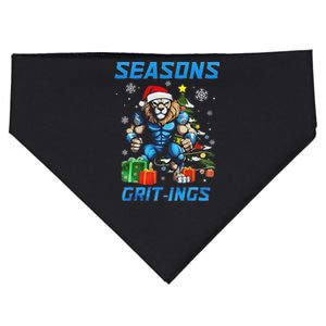 Seasons Gritings Lions Christmas Funny Christmas 2024 USA-Made Doggie Bandana