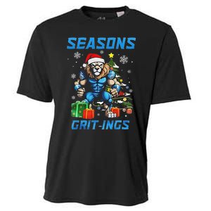 Seasons Gritings Lions Christmas Funny Christmas 2024 Cooling Performance Crew T-Shirt