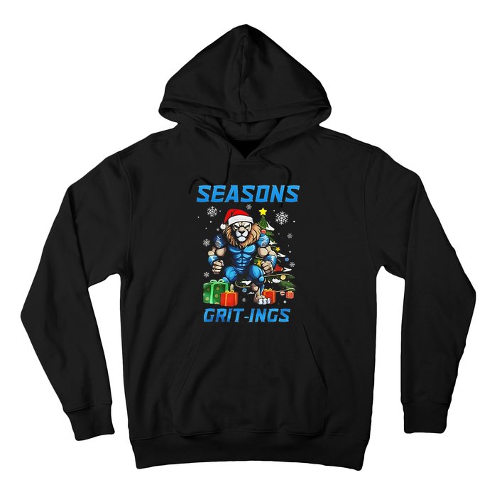 Seasons Gritings Lions Christmas Funny Christmas 2024 Hoodie