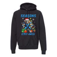 Seasons Gritings Lions Christmas Funny Christmas 2024 Premium Hoodie