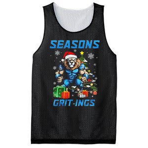 Seasons Gritings Lions Christmas Funny Christmas 2024 Mesh Reversible Basketball Jersey Tank