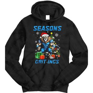 Seasons Gritings Lions Christmas Funny Christmas 2024 Tie Dye Hoodie