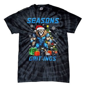 Seasons Gritings Lions Christmas Funny Christmas 2024 Tie-Dye T-Shirt