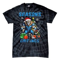 Seasons Gritings Lions Christmas Funny Christmas 2024 Tie-Dye T-Shirt