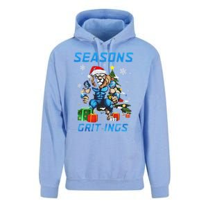 Seasons Gritings Lions Christmas Funny Christmas 2024 Unisex Surf Hoodie