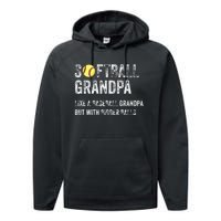 Softball Grandpa Like a Baseball Grandpa with bigger balls Performance Fleece Hoodie