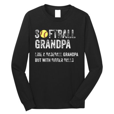 Softball Grandpa Like a Baseball Grandpa with bigger balls Long Sleeve Shirt