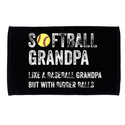 Softball Grandpa Like a Baseball Grandpa with bigger balls Microfiber Hand Towel