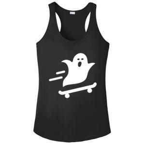 Skater Ghost Lazy Halloween Skateboarding Costume Skateboard Gift Ladies PosiCharge Competitor Racerback Tank