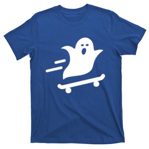 Skater Ghost Lazy Halloween Skateboarding Costume Skateboard Gift T-Shirt