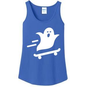 Skater Ghost Lazy Halloween Skateboarding Costume Skateboard Gift Ladies Essential Tank