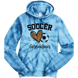 Soccer Grandma Leopard Heart Funny Mothers Day Tie Dye Hoodie