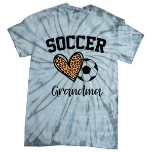 Soccer Grandma Leopard Heart Funny Mothers Day Tie-Dye T-Shirt