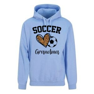 Soccer Grandma Leopard Heart Funny Mothers Day Unisex Surf Hoodie