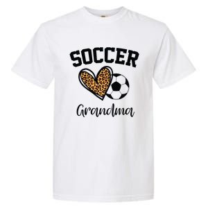 Soccer Grandma Leopard Heart Funny Mothers Day Garment-Dyed Heavyweight T-Shirt