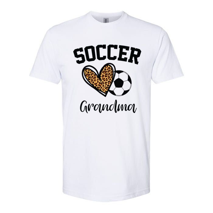 Soccer Grandma Leopard Heart Funny Mothers Day Softstyle CVC T-Shirt