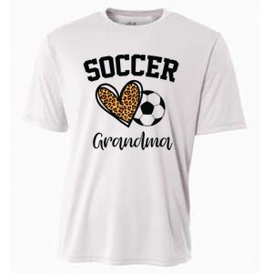 Soccer Grandma Leopard Heart Funny Mothers Day Cooling Performance Crew T-Shirt