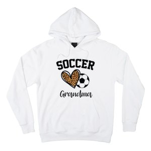 Soccer Grandma Leopard Heart Funny Mothers Day Hoodie