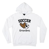 Soccer Grandma Leopard Heart Funny Mothers Day Hoodie