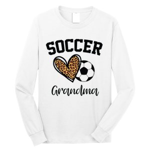 Soccer Grandma Leopard Heart Funny Mothers Day Long Sleeve Shirt