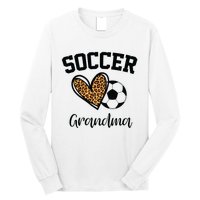 Soccer Grandma Leopard Heart Funny Mothers Day Long Sleeve Shirt