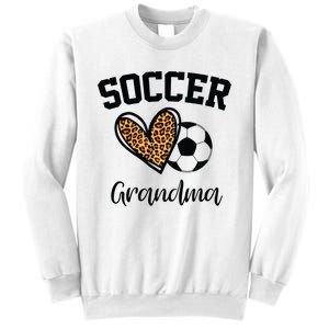 Soccer Grandma Leopard Heart Funny Mothers Day Sweatshirt