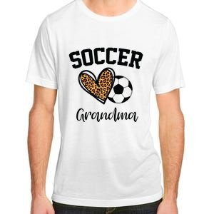 Soccer Grandma Leopard Heart Funny Mothers Day Adult ChromaSoft Performance T-Shirt