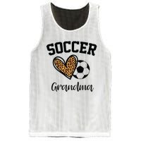 Soccer Grandma Leopard Heart Funny Mothers Day Mesh Reversible Basketball Jersey Tank