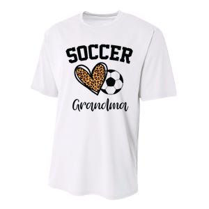 Soccer Grandma Leopard Heart Funny Mothers Day Performance Sprint T-Shirt