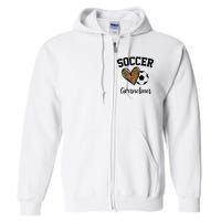 Soccer Grandma Leopard Heart Funny Mothers Day Full Zip Hoodie