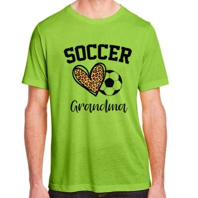 Soccer Grandma Leopard Heart Funny Mothers Day Adult ChromaSoft Performance T-Shirt