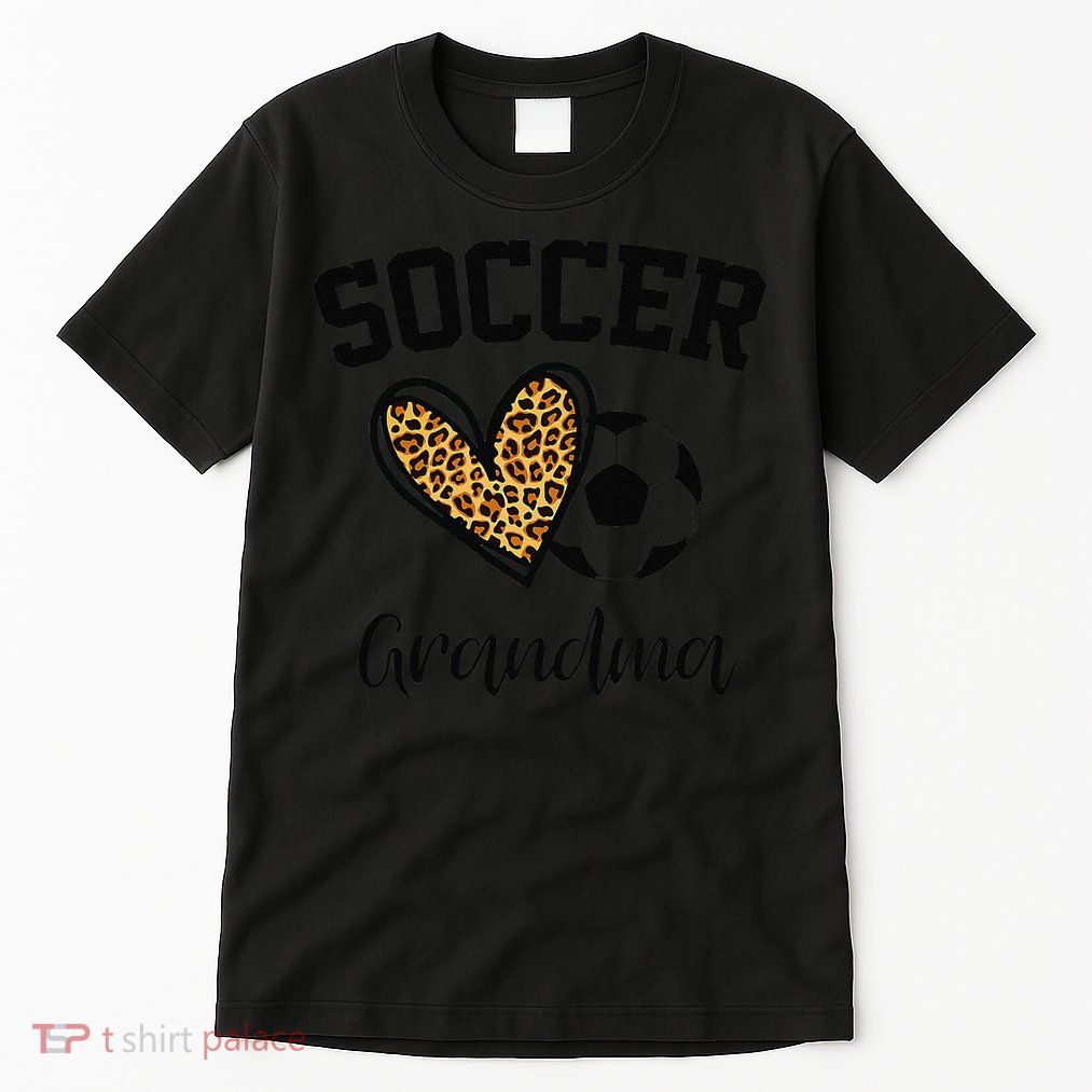 Soccer Grandma Leopard Heart Funny Mothers Day Tall T-Shirt