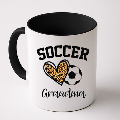 Soccer Grandma Leopard Heart Funny Mothers Day Mug