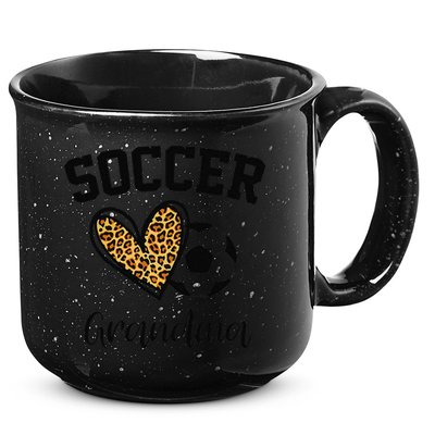 Soccer Grandma Leopard Heart Funny Mothers Day 15oz Campfire Ceramic Mug