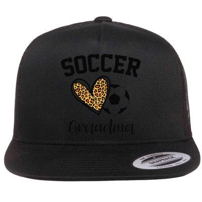 Soccer Grandma Leopard Heart Funny Mothers Day Flatbill Hat