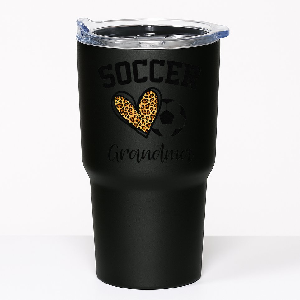 Soccer Grandma Leopard Heart Funny Mothers Day Tumbler