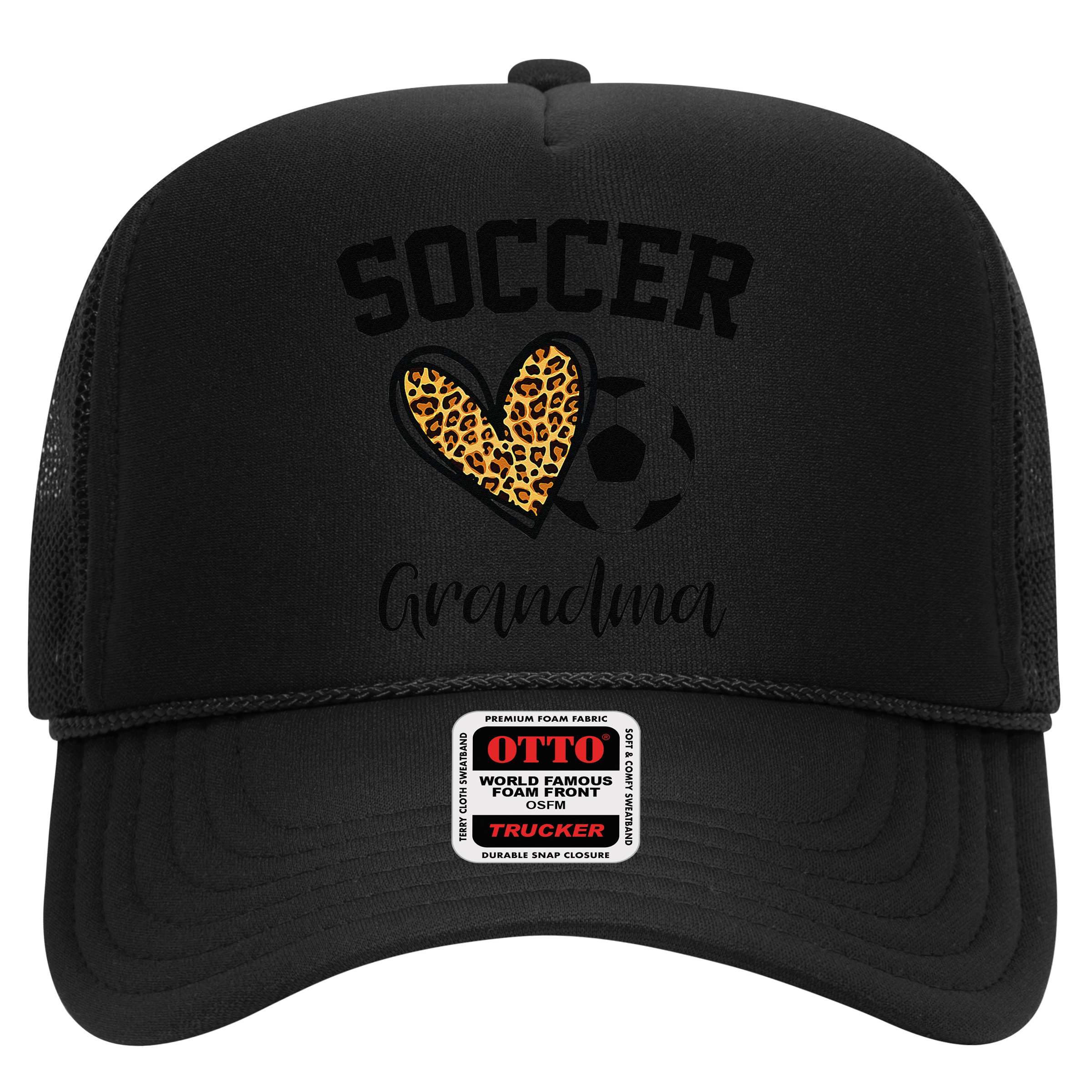 Soccer Grandma Leopard Heart Funny Mothers Day Hat