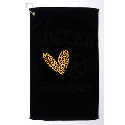 Soccer Grandma Leopard Heart Funny Mothers Day Golf Towel