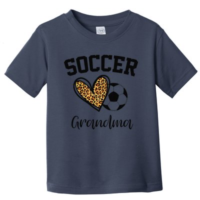 Soccer Grandma Leopard Heart Funny Mothers Day Toddler T-Shirt