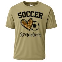 Soccer Grandma Leopard Heart Funny Mothers Day Cooling Performance Crew T-Shirt