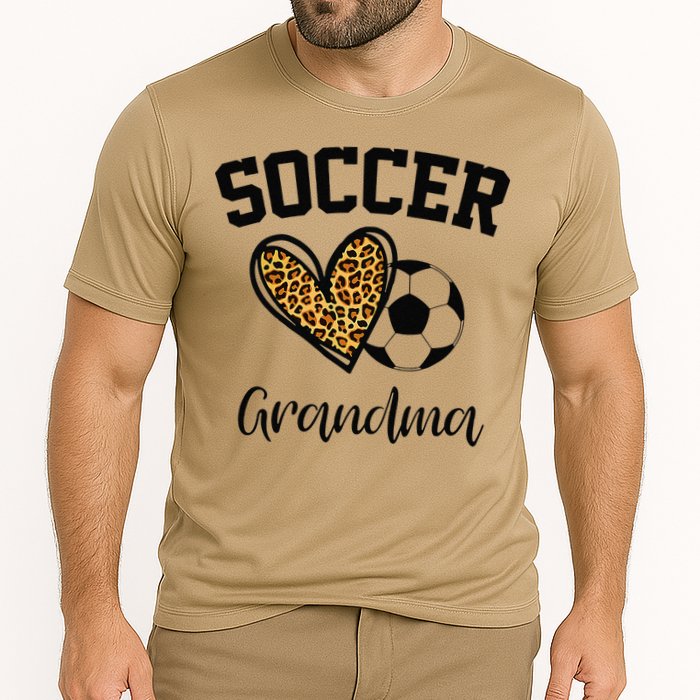 Soccer Grandma Leopard Heart Funny Mothers Day Cooling Performance Crew T-Shirt