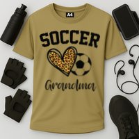 Soccer Grandma Leopard Heart Funny Mothers Day Cooling Performance Crew T-Shirt