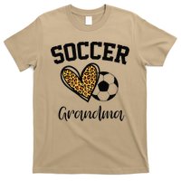Soccer Grandma Leopard Heart Funny Mothers Day T-Shirt